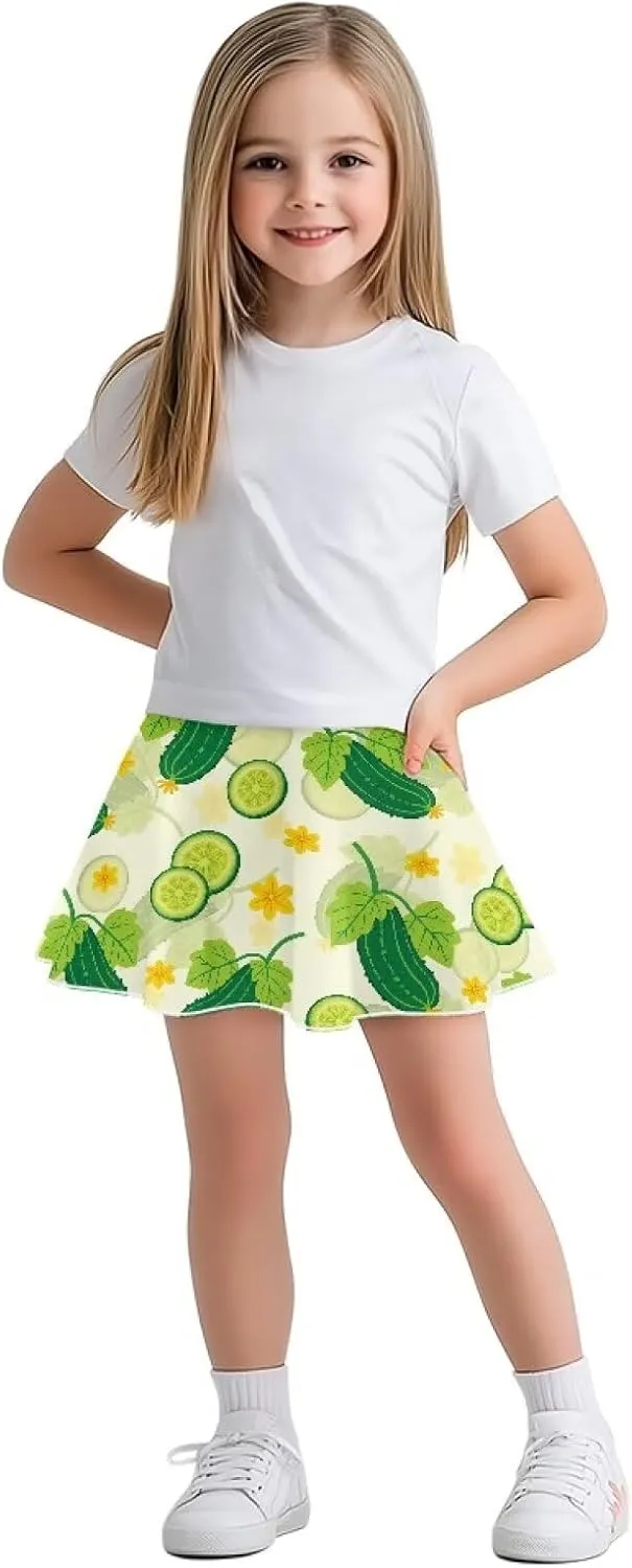 2-in-1 Tennis Skirts for Girls with Pockets Kids Built in Shorts Athletic Skorts Size 5-14