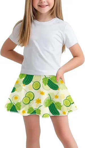 2-in-1 Tennis Skirts for Girls with Pockets Kids Built in Shorts Athletic Skorts Size 5-14