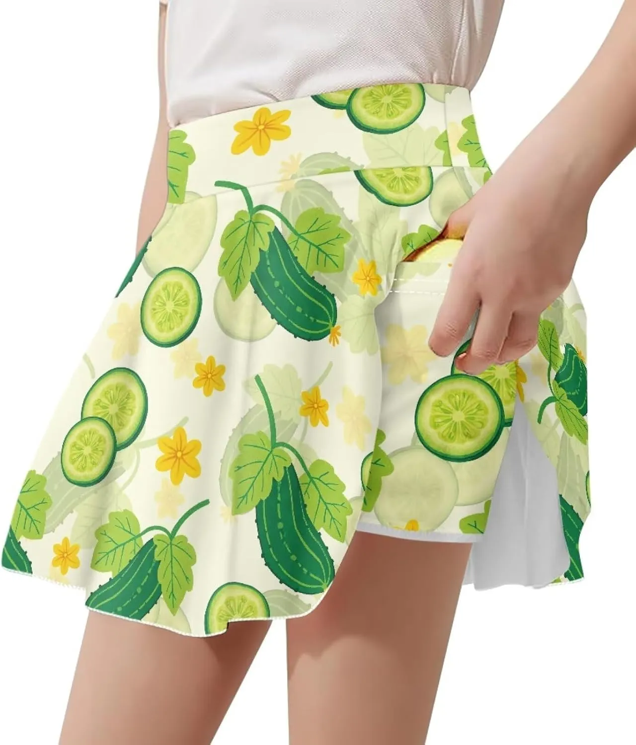 2-in-1 Tennis Skirts for Girls with Pockets Kids Built in Shorts Athletic Skorts Size 5-14
