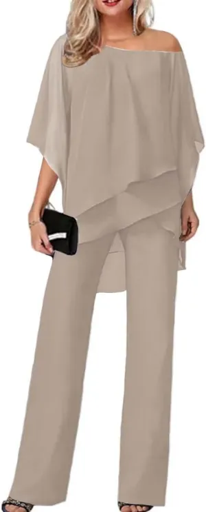 2 Pieces Mother of The Bride Pant Suits 2 Pcs Grandmother of The Bride Pants Suits for Wedding