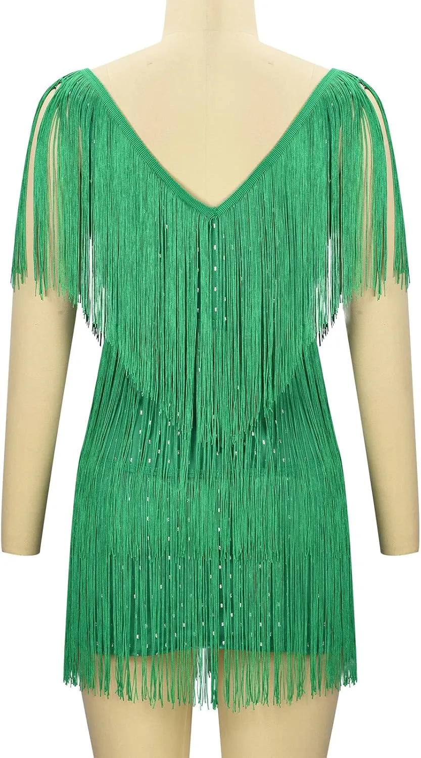2025 Fashion Dress Skirts for Women Fringe V Neck Dress Party Sexy Casual Performance Funky Fun Dresses