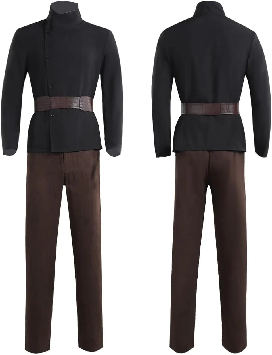 Adult Count Dooku Cosplay Full Set Jedi Brown Cloak Tunic with Belt Count Dooku Halloween Uniform for MenNaobciu