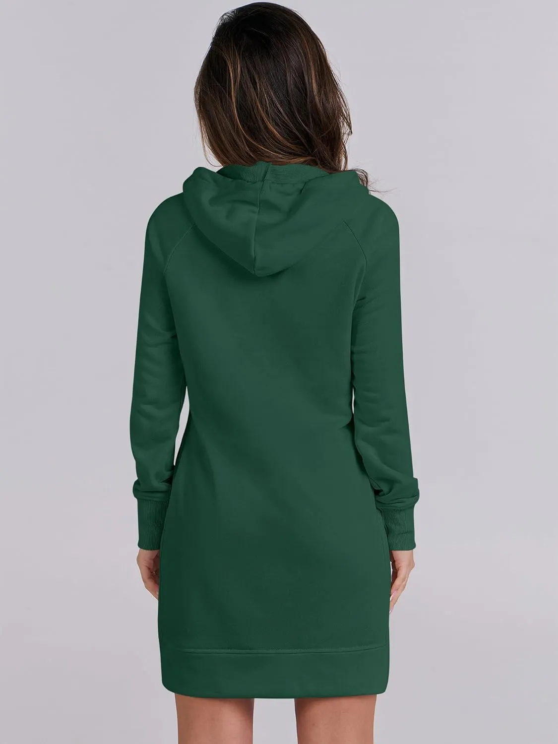 ANRABESS Womens Sweatshirt Dress Long Sleeve Hoodies Mini Dresses Fleece Casual Hoodie with Pockets 2024 Fall Fashion