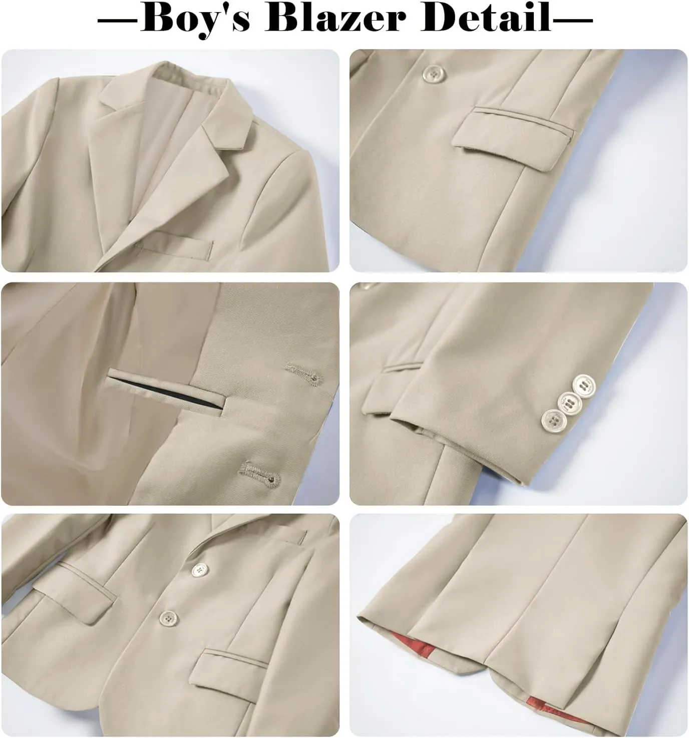 Boys' Suits 2-Piece Formal Slim Fit Suit Set for Boys Wedding Ring Bearer Outfit with Blazer and Pants