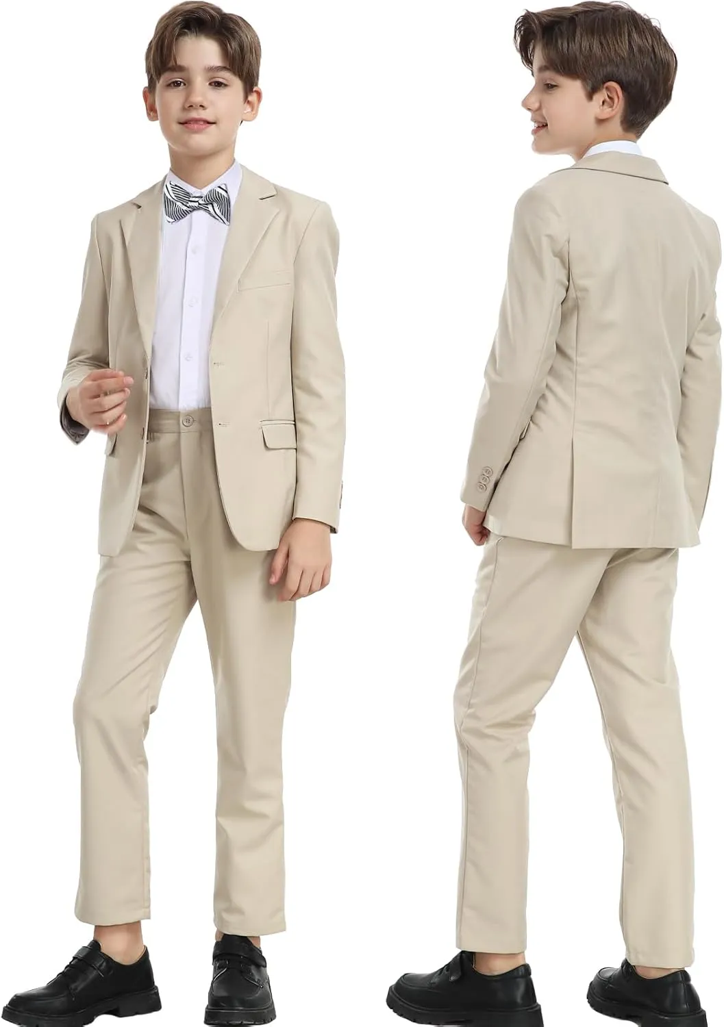 Boys' Suits 2-Piece Formal Slim Fit Suit Set for Boys Wedding Ring Bearer Outfit with Blazer and Pants