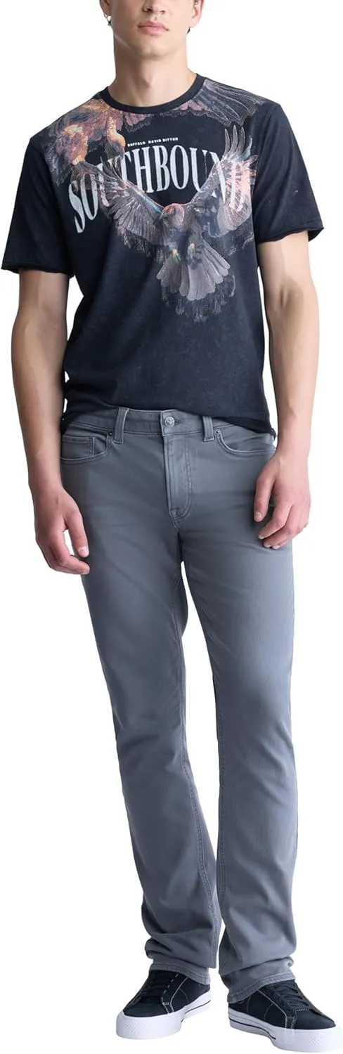 Buffalo David Bitton Men's Non-Denim Straight Leg Six French Terry Pants with Cotton Blend Stretch