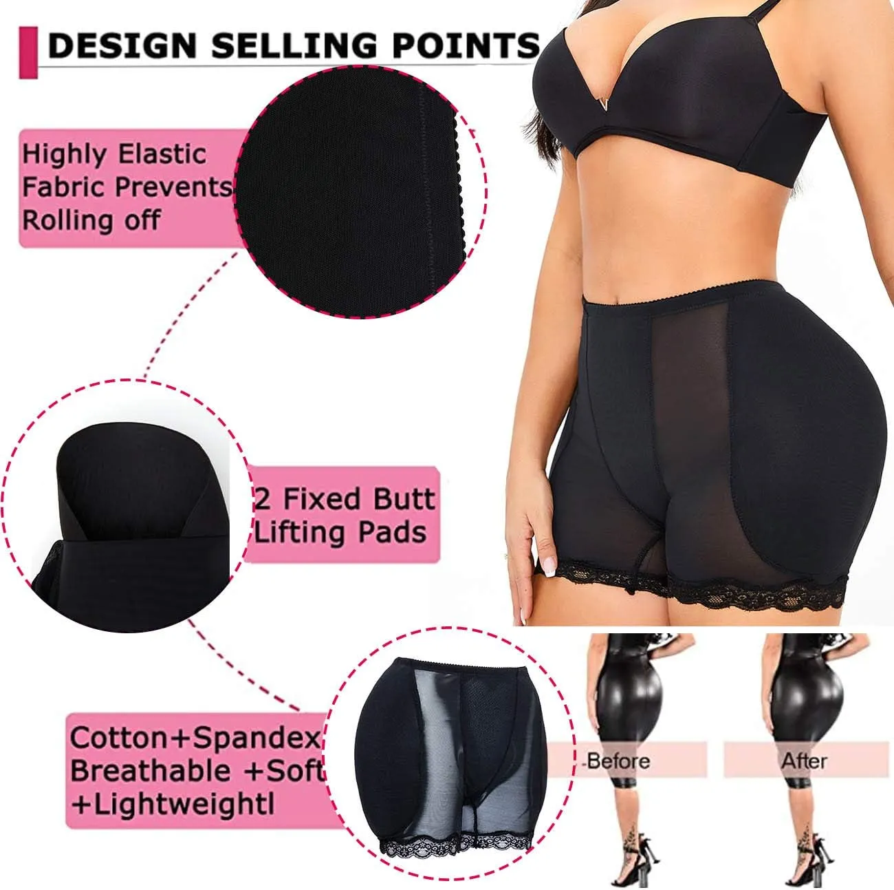 Butt Lifter Shapewear High Waist Tummy Control Hip Padded Panties
