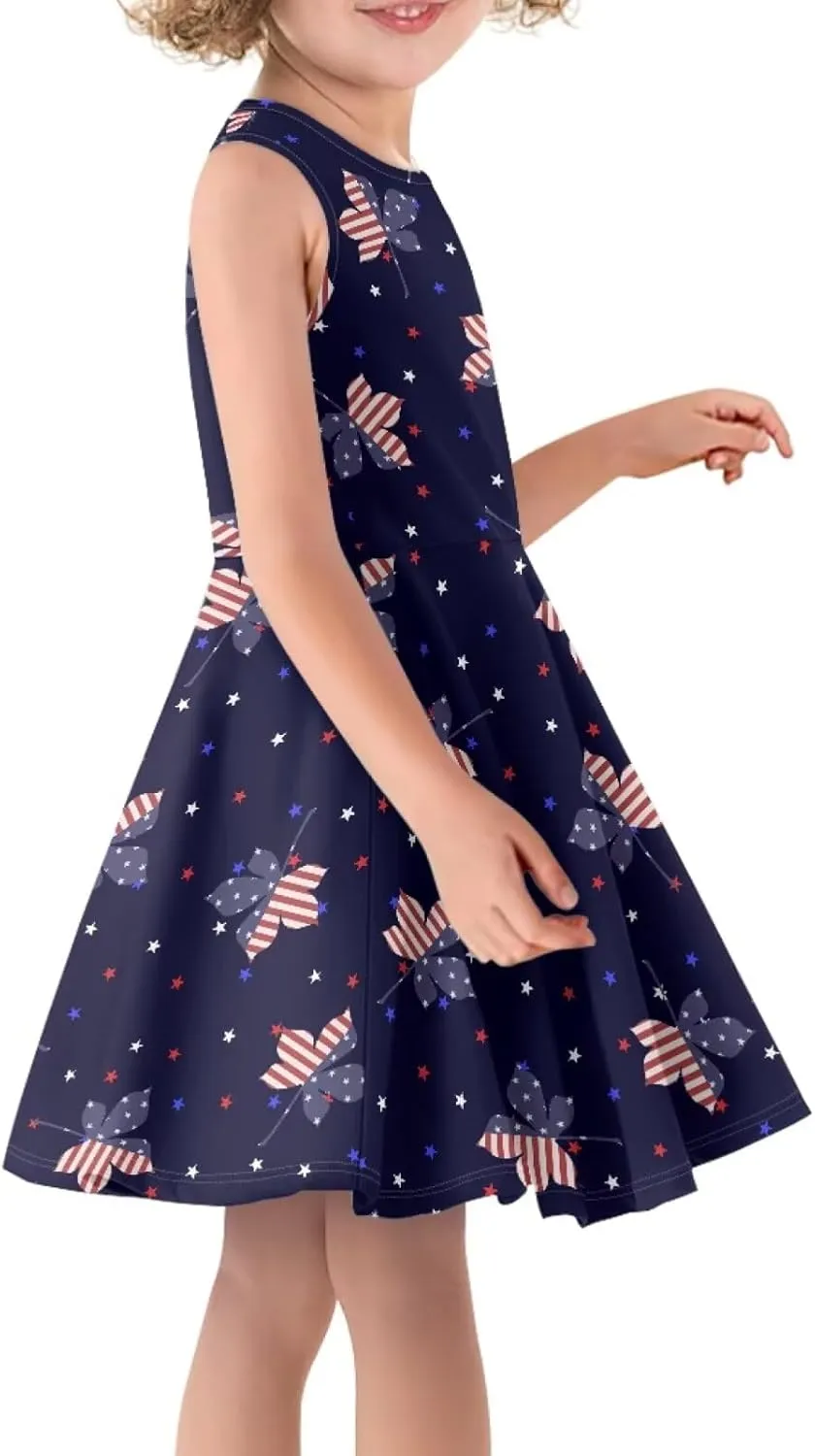 Casual Princess Summer Dresses for Baby Little Girl Halter O-Neck Beach Sundress Plus Size 3-16Y Kids Toddler Skirt