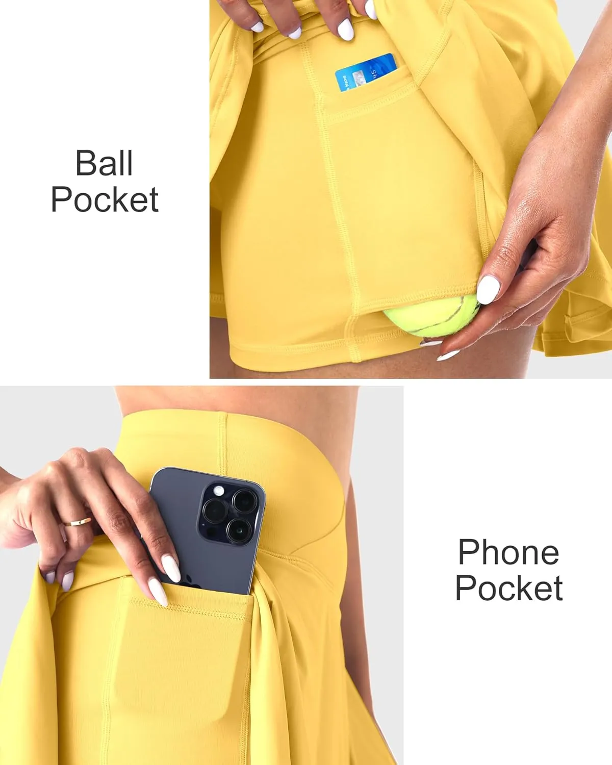 CHRLEISURE Women Tennis Golf Skirt with Pockets - High Waisted Crossover Golf Pleated Athletic Workout Dress Running Skort