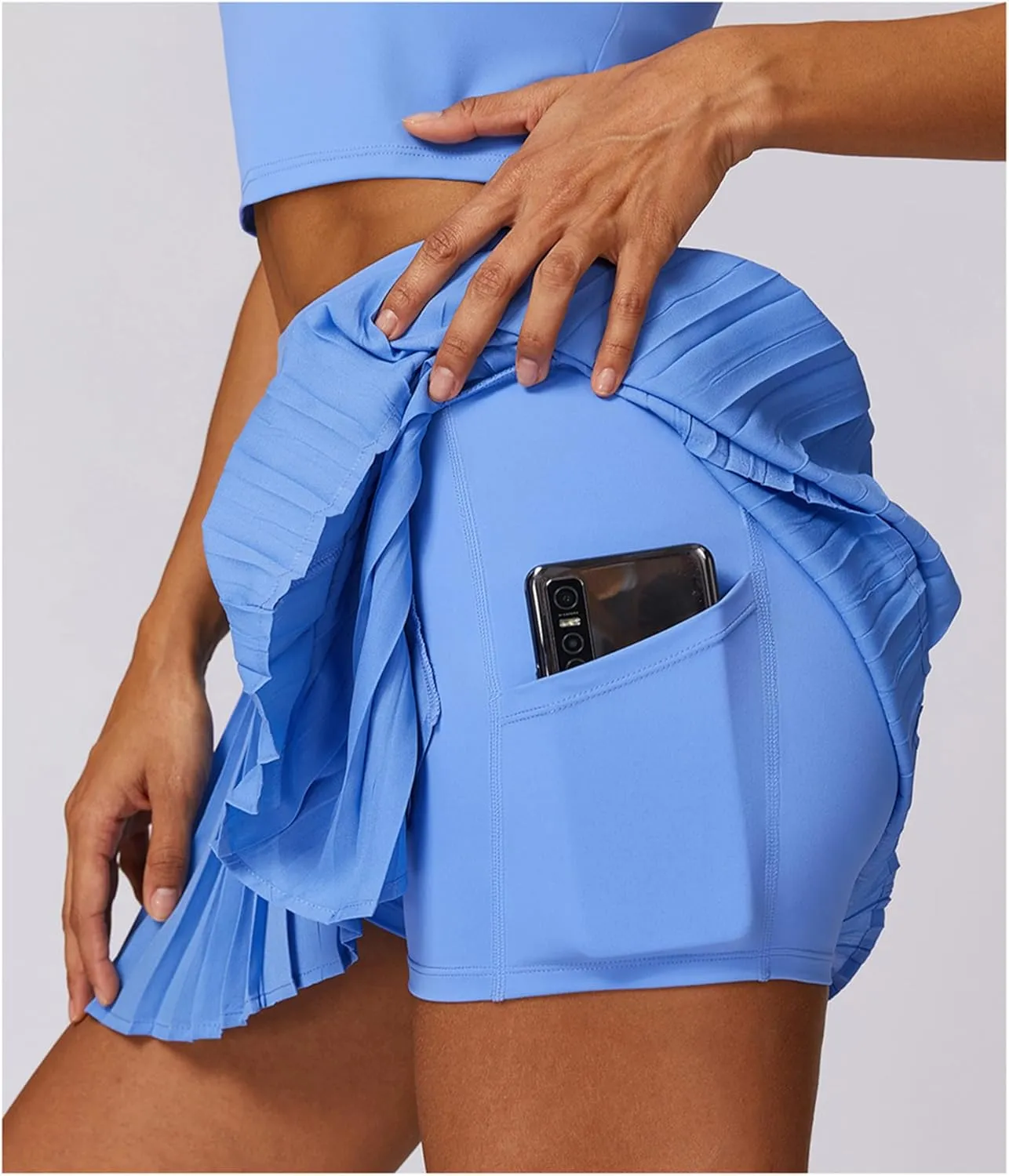 crazynekos Skorts for Women Lightweight Skirt Athletic Inner Shorts Workout Summer Sports Pleated Skirt
