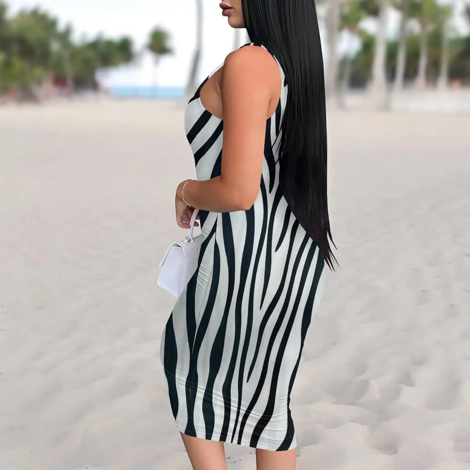 CYSEXY Bodycon Dresses for Women Sexy Tank Sleeveless Birthday Club Party Summer Wrap Basic Midi Dresses for Women