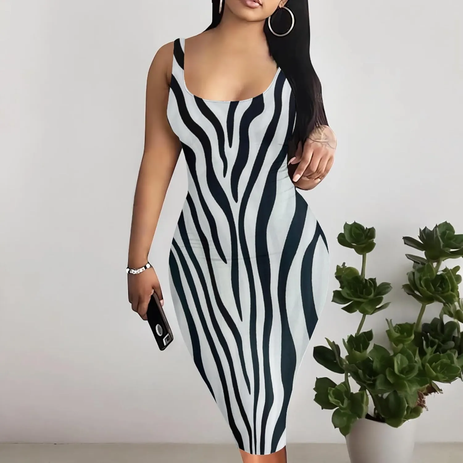 CYSEXY Bodycon Dresses for Women Sexy Tank Sleeveless Birthday Club Party Summer Wrap Basic Midi Dresses for Women