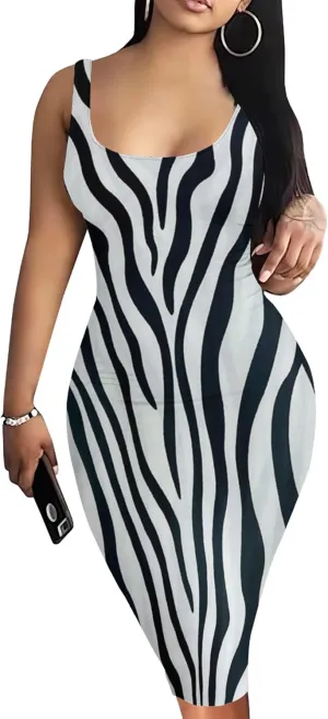 CYSEXY Bodycon Dresses for Women Sexy Tank Sleeveless Birthday Club Party Summer Wrap Basic Midi Dresses for Women