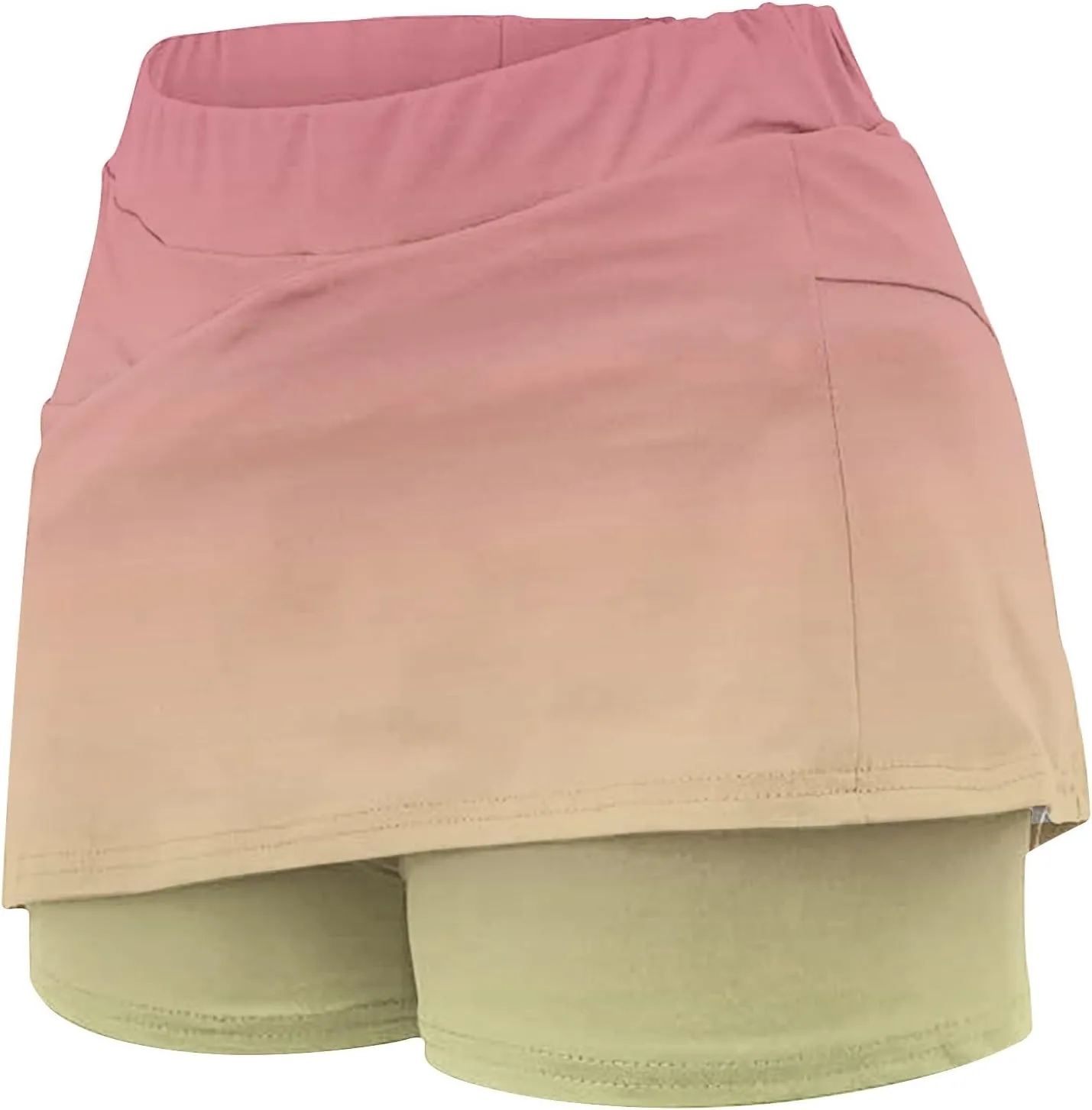 DDAPJ pyju Women's Gradient Athletic Skorts 2025 Trendy Summer High Waist Shorts Plus Size Tennis Skirts with Shorts