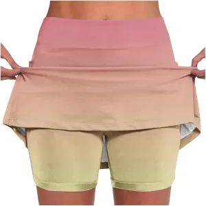 DDAPJ pyju Women's Gradient Athletic Skorts 2025 Trendy Summer High Waist Shorts Plus Size Tennis Skirts with Shorts