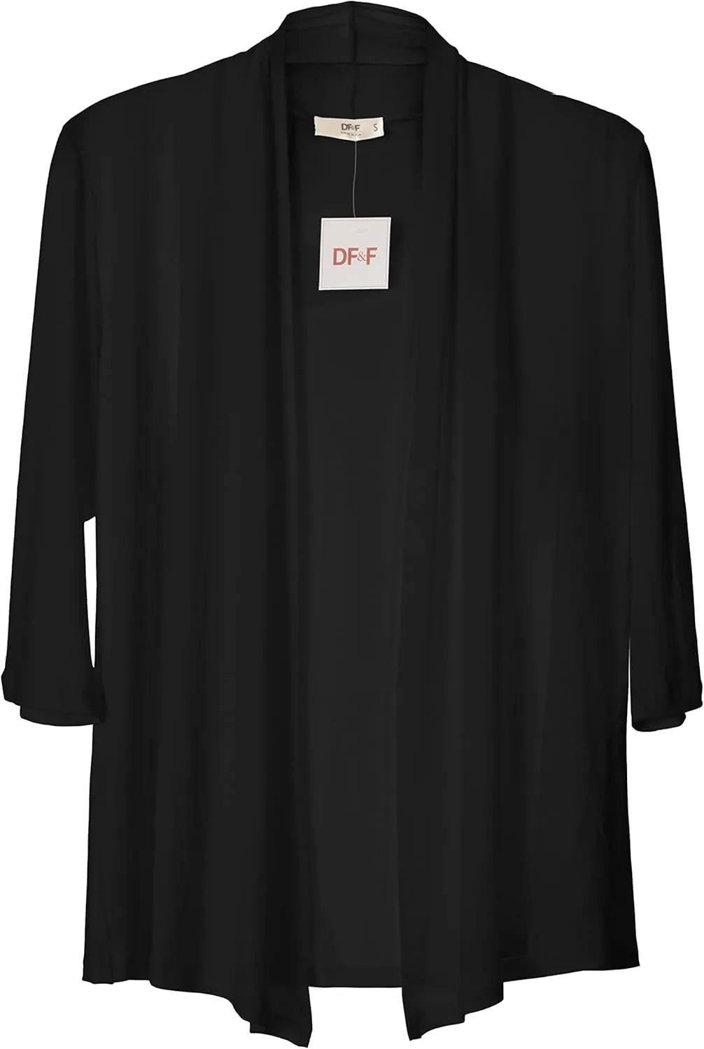DFF Shop Women's Assymetrical Boyfriend Open 3/4 Sleeve Cardigan (Size: S- 5X)