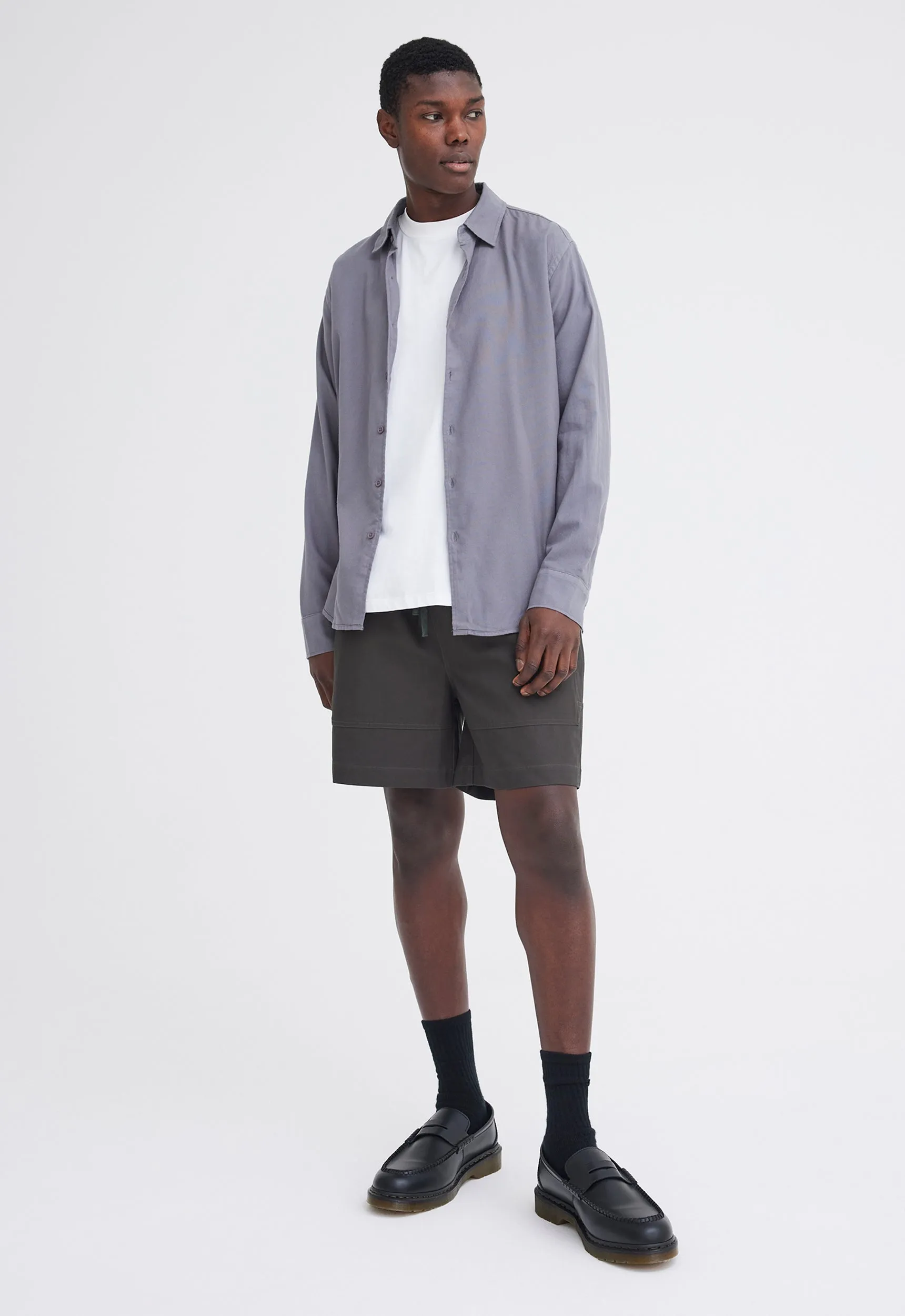 Edon Cotton Twill Short - Steelo Grey