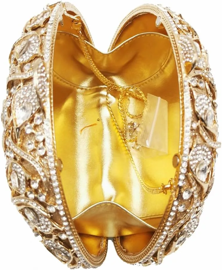 Elegant Women Hollow Out Metal Rhinestone Evening Bag Luxury Gem Crystal Handbag Diamonds Wedding Clutch Prom Purse