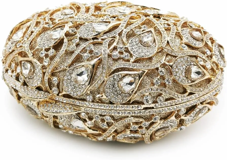 Elegant Women Hollow Out Metal Rhinestone Evening Bag Luxury Gem Crystal Handbag Diamonds Wedding Clutch Prom Purse