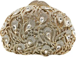 Elegant Women Hollow Out Metal Rhinestone Evening Bag Luxury Gem Crystal Handbag Diamonds Wedding Clutch Prom Purse