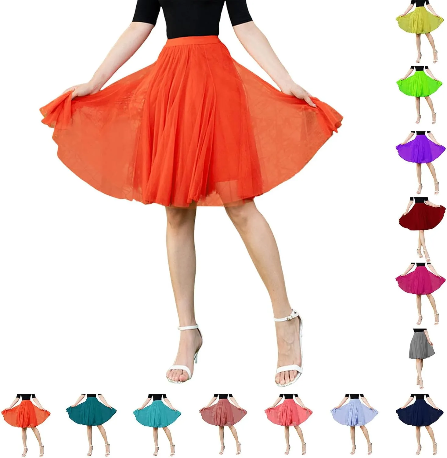 Fashion Skirts for Women 2024 Trendy High Knee Skirt Pleated Length Skirt Dancing Womens Adult Skirt