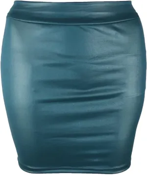Faux Leather Mini Skirts for Women High Waisted Leather Bodycon Pencil Skirt Sexy Casual Party Night Out Clubwear