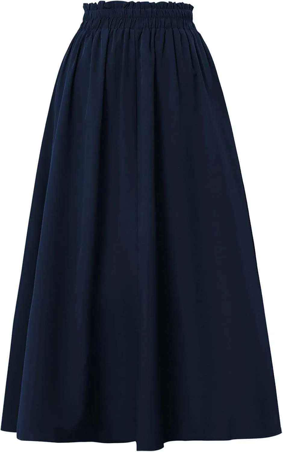 FlekmanArt Womens Maxi Skirt Summer Trendy Elastic High Waisted Boho Dress Casual Beach Flowy Swing Long Skirts with Pockets