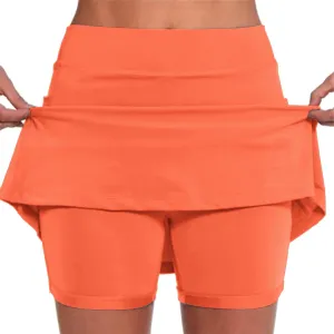 Generic Skorts for Women with Pockets - Lightweight Skirt Athletic Inner Shorts for Running Tennis Golf Workout Sports