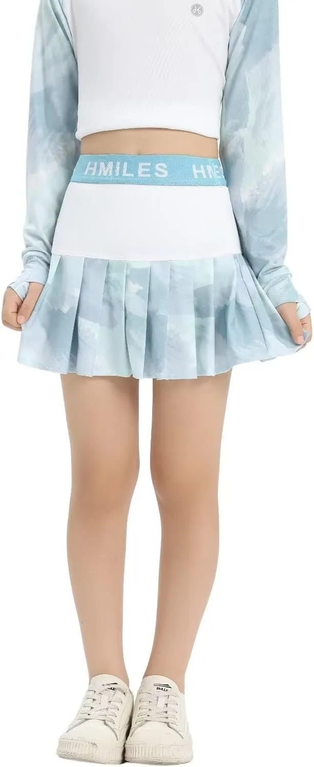 Girl Pleat Tennis Skirt with Shorts Athletic Skort for Golf Running Age 6-16