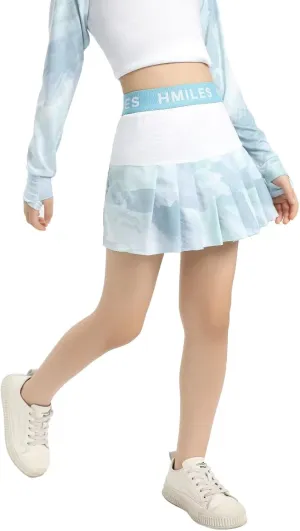 Girl Pleat Tennis Skirt with Shorts Athletic Skort for Golf Running Age 6-16