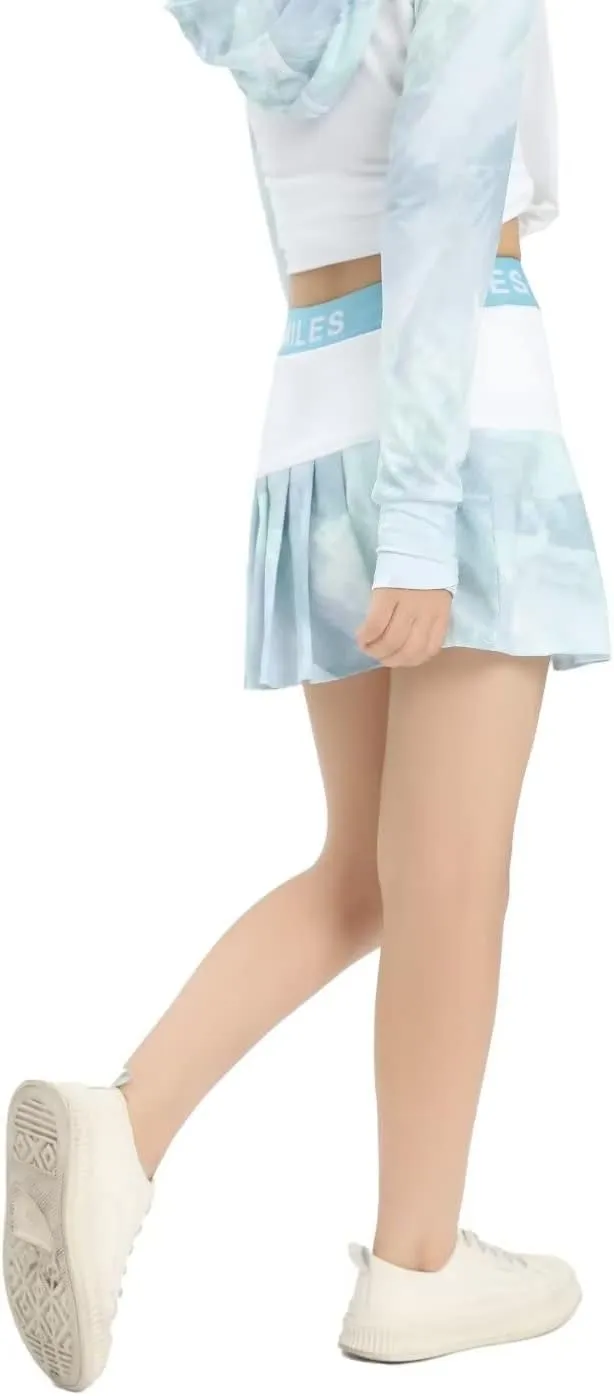 Girl Pleat Tennis Skirt with Shorts Athletic Skort for Golf Running Age 6-16