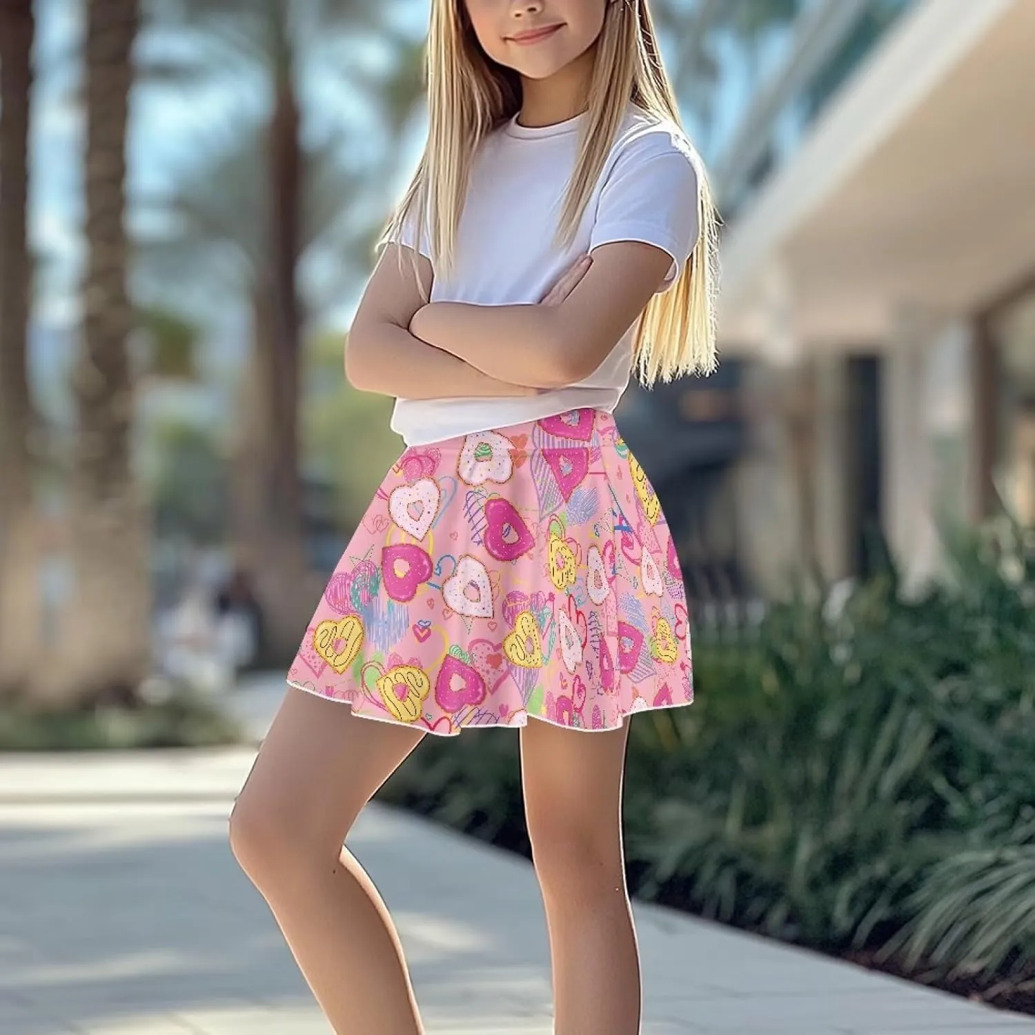 Girls' Skirts & Skorts with Pockets Built in Shorts High Waisted Skirt Size 5-14