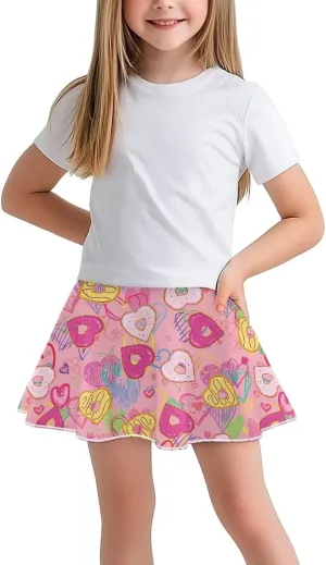 Girls' Skirts & Skorts with Pockets Built in Shorts High Waisted Skirt Size 5-14
