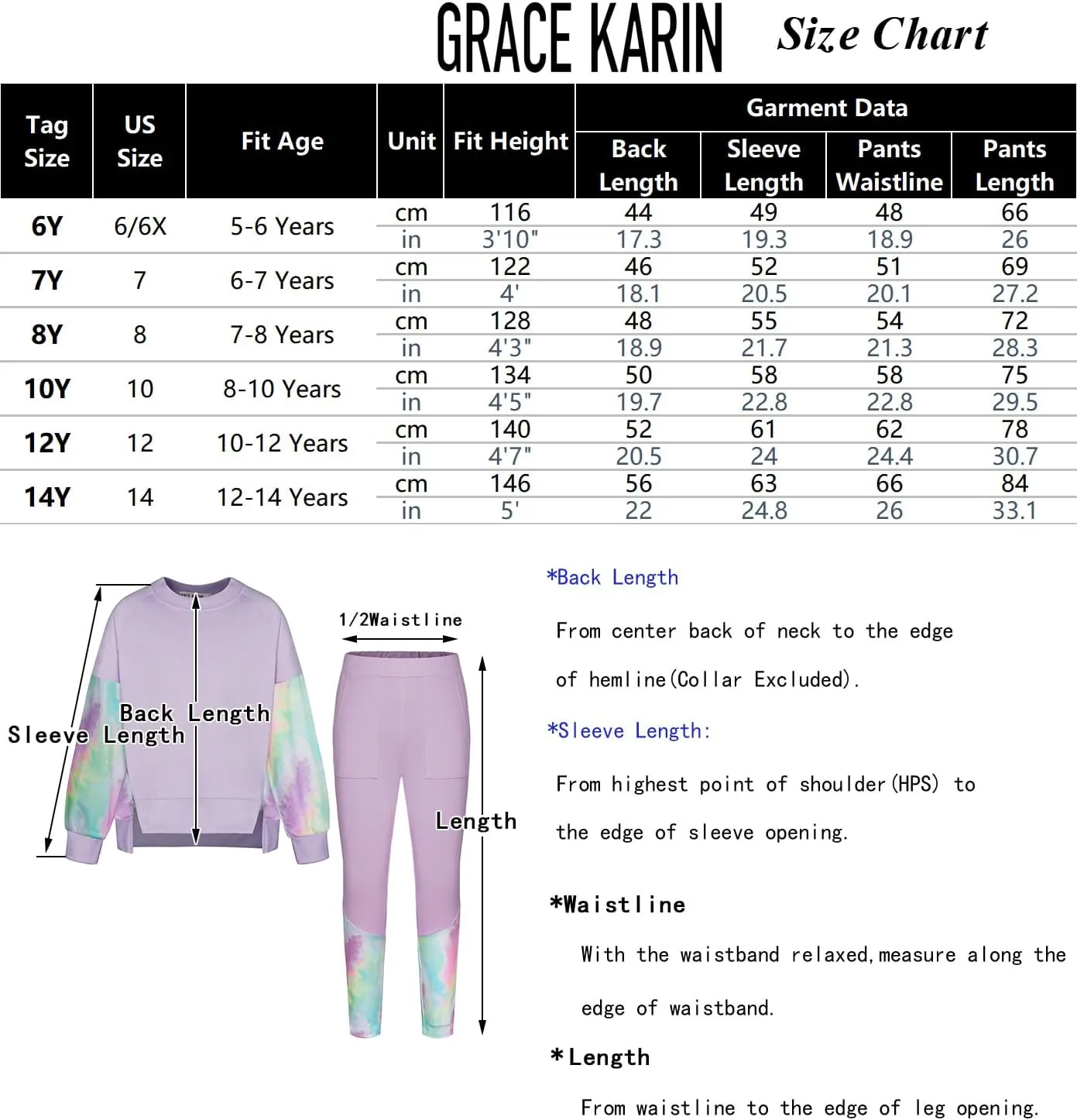GRACE KARIN Girls Clothes Sweatshirt for Teen Girls Fashion Outfits Sweapants Leggings Tracksuit Clothing Set Size 5-14