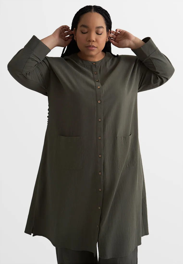 Keizi ZEN Long Button Tunic Top