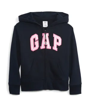 Kids Gap Logo Zip Hoodie in French Terry Elysian Blue