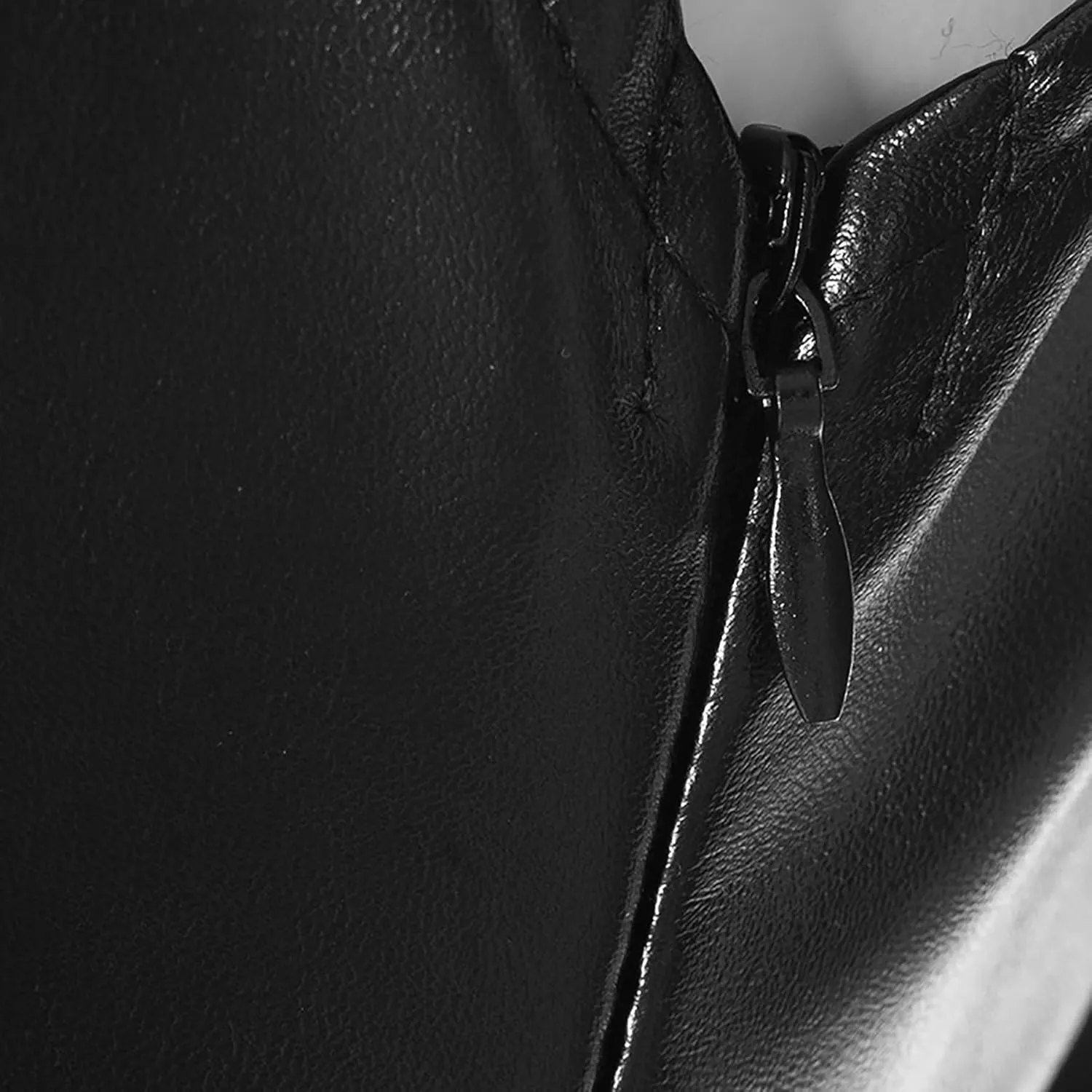 LAJIOJIO Women's Bodycon Mini Leather Dresses,Sexy Off The Shoulder Sleeveless Ruched Club Party Dresses