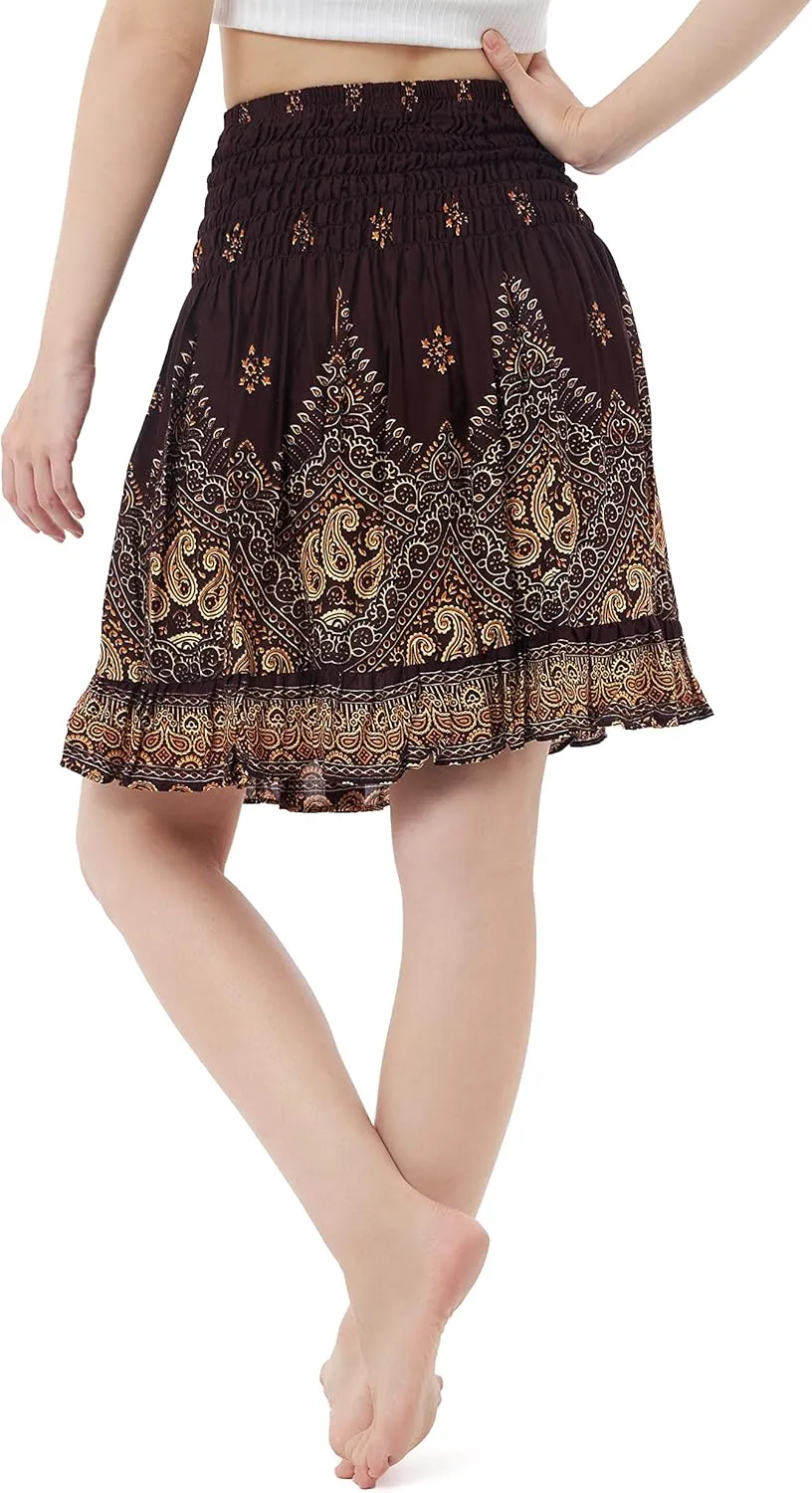 Lannaclothesdesign High Waisted Skirts for Women Short Flowy Summer Skirt Trendy Outfit Knee Length Boho Clothing Fall Skirts