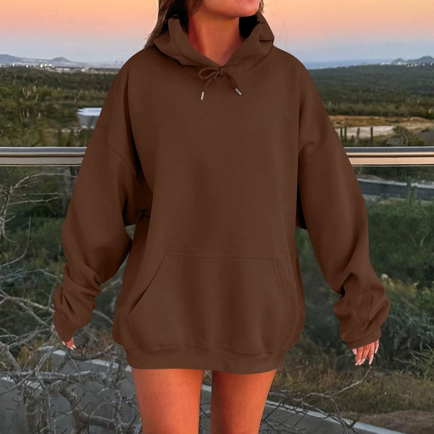 lcyhony Womens Fleece Oversized Hoodies Y2k Fashion Cute Sweatshirts Casual Loose Long Comfrt Hoodies Pullover with Pockets