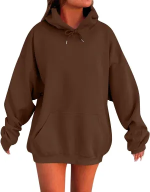 lcyhony Womens Fleece Oversized Hoodies Y2k Fashion Cute Sweatshirts Casual Loose Long Comfrt Hoodies Pullover with Pockets