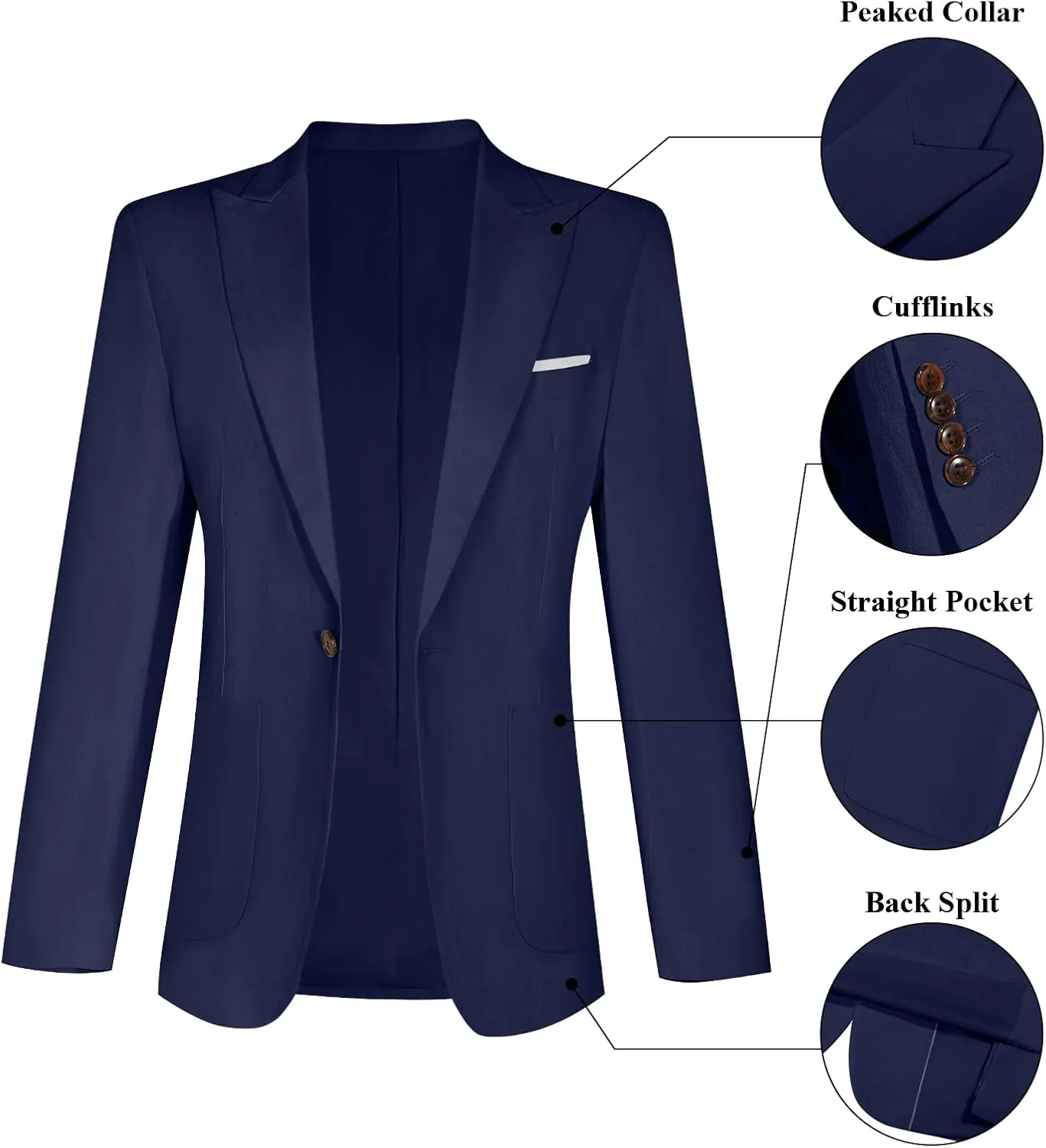 Linen Men Suit Set Casual Tuxedo 2 Piece Regular Fit Blazer One Button Solid Jacket and Pants for Prom Wedding Party