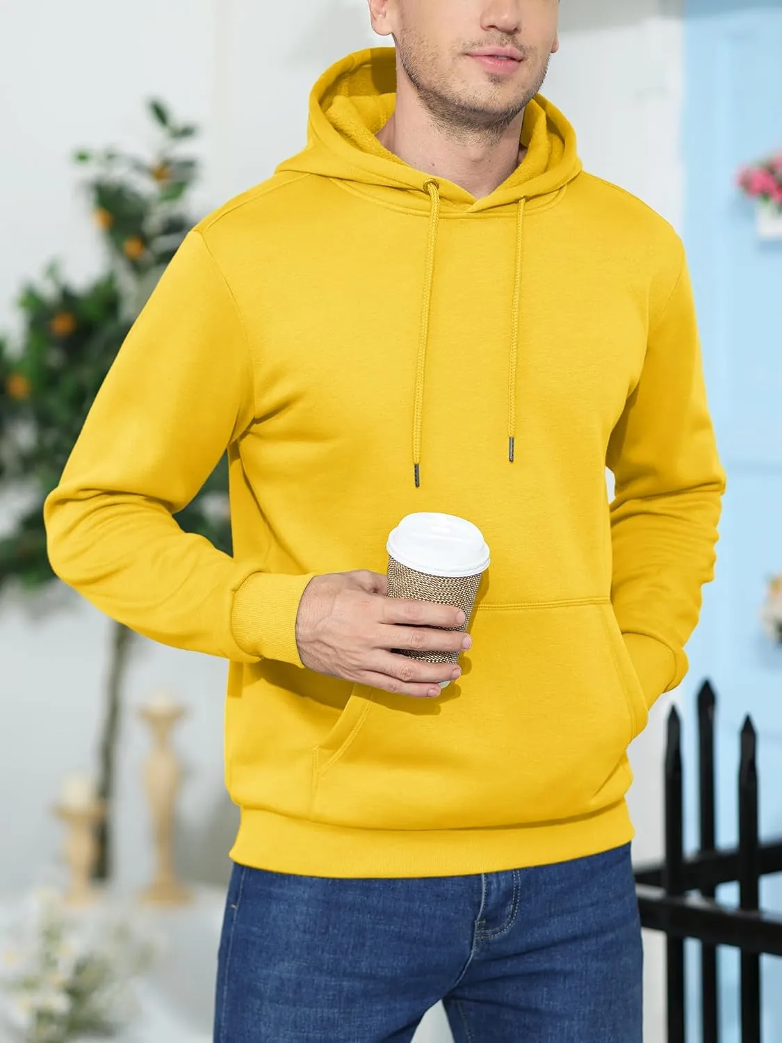 MAGCOMSEN Men's Active Hoodies Fleece Lined Sweatshirts Casual Athletic Workout Pullover With Kangaroo Pocket