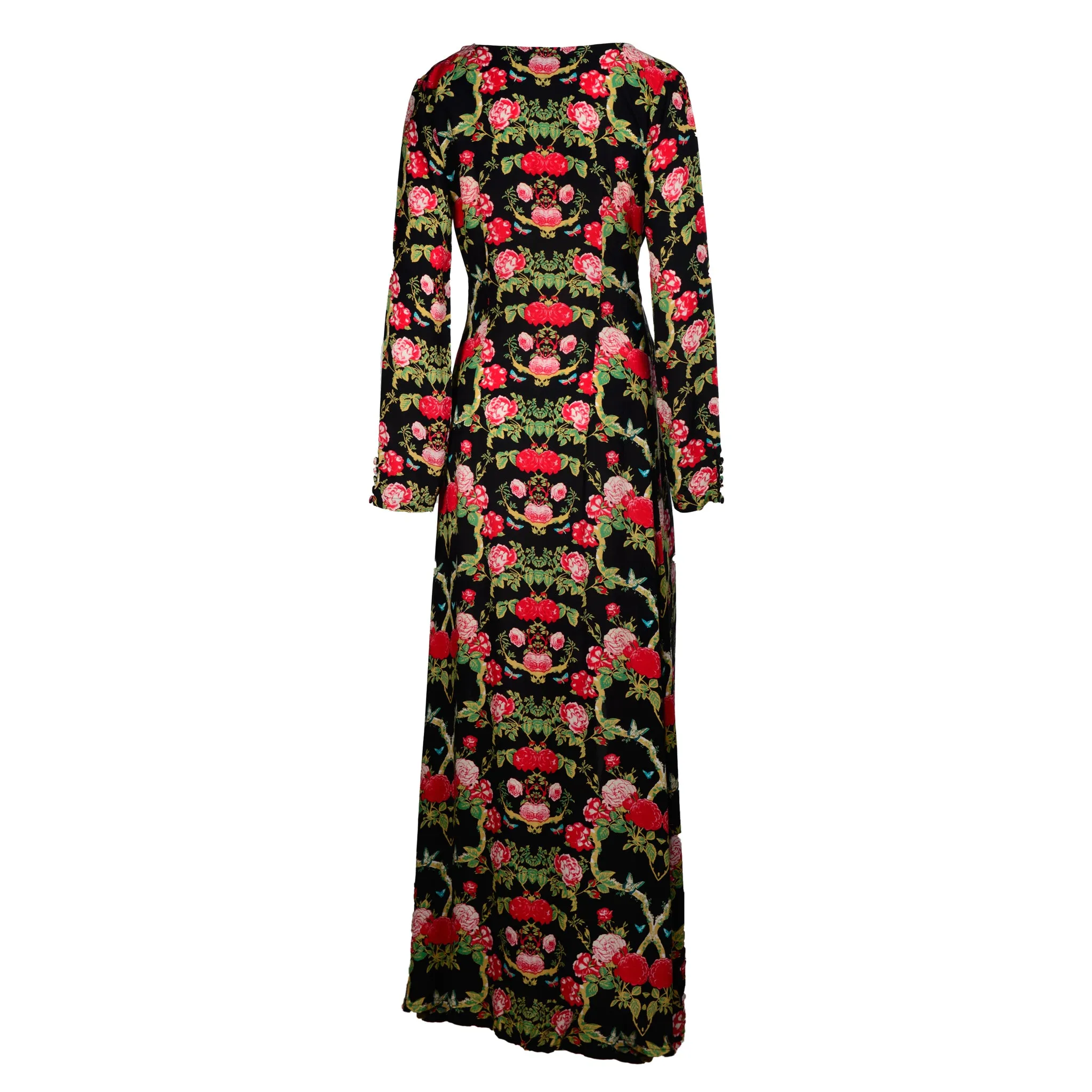 Maxi Long Dress Black Floral
