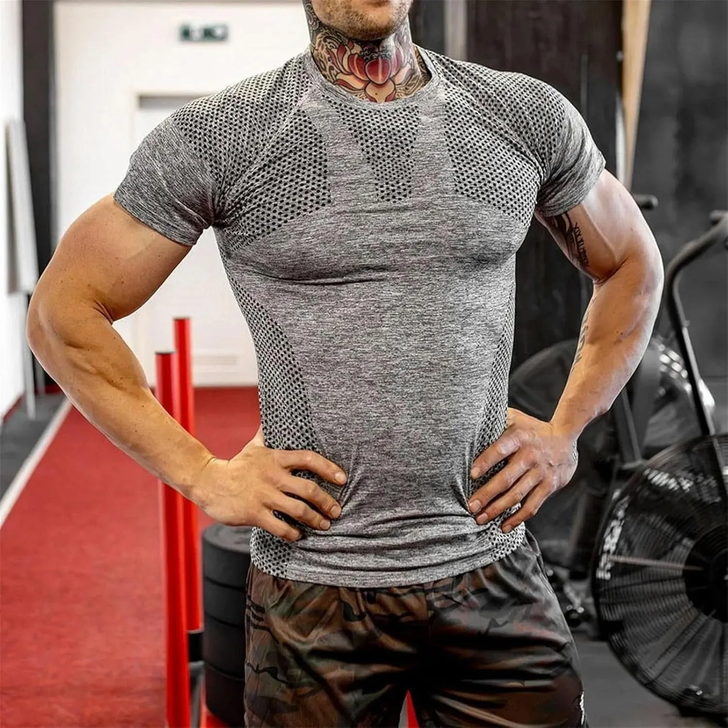 Men's Quick-Dry Compression T-Shirt, Gym Running Tight Sportswear