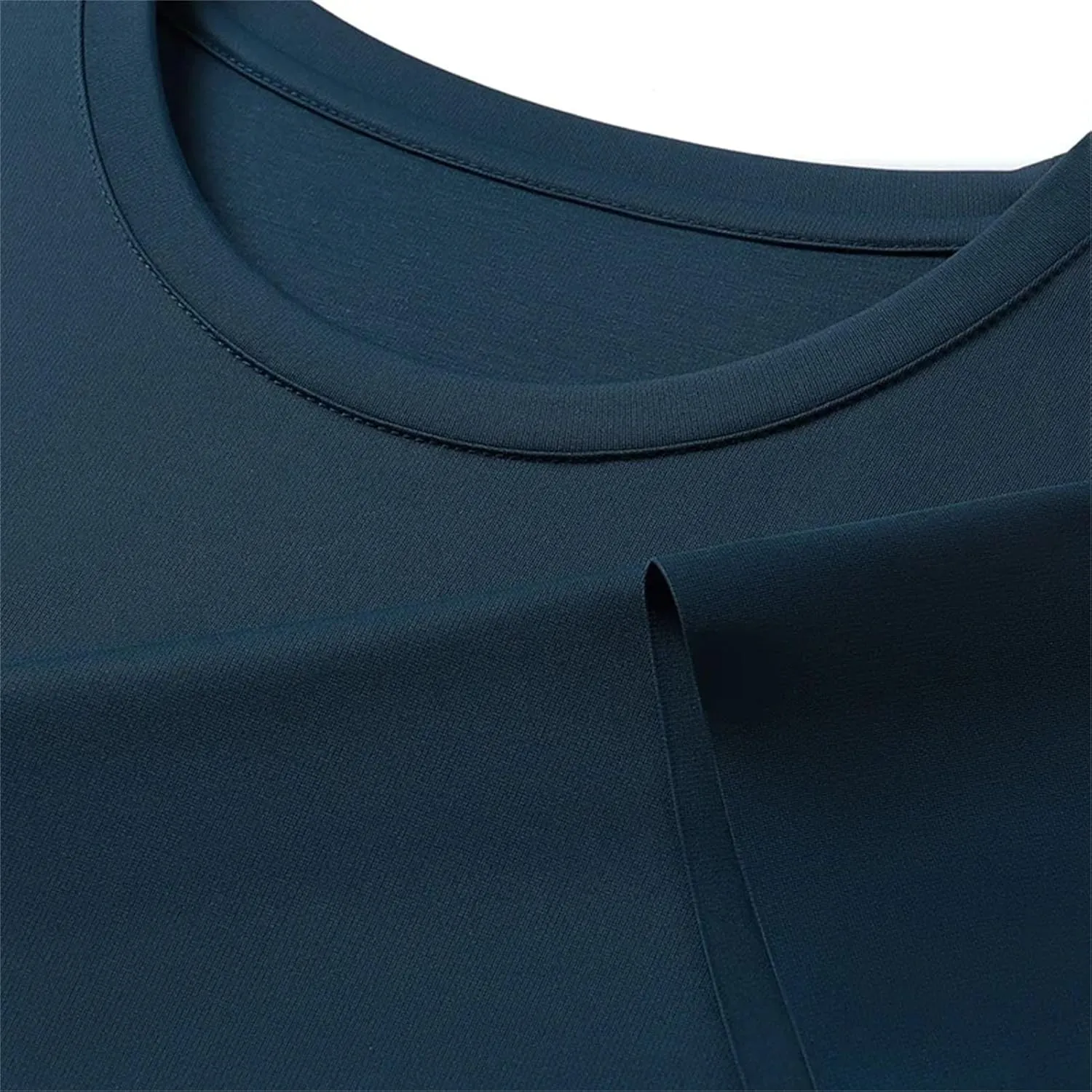Men's Silk T-Shirt, Thin Round Neck Luxury Summer Solid Color