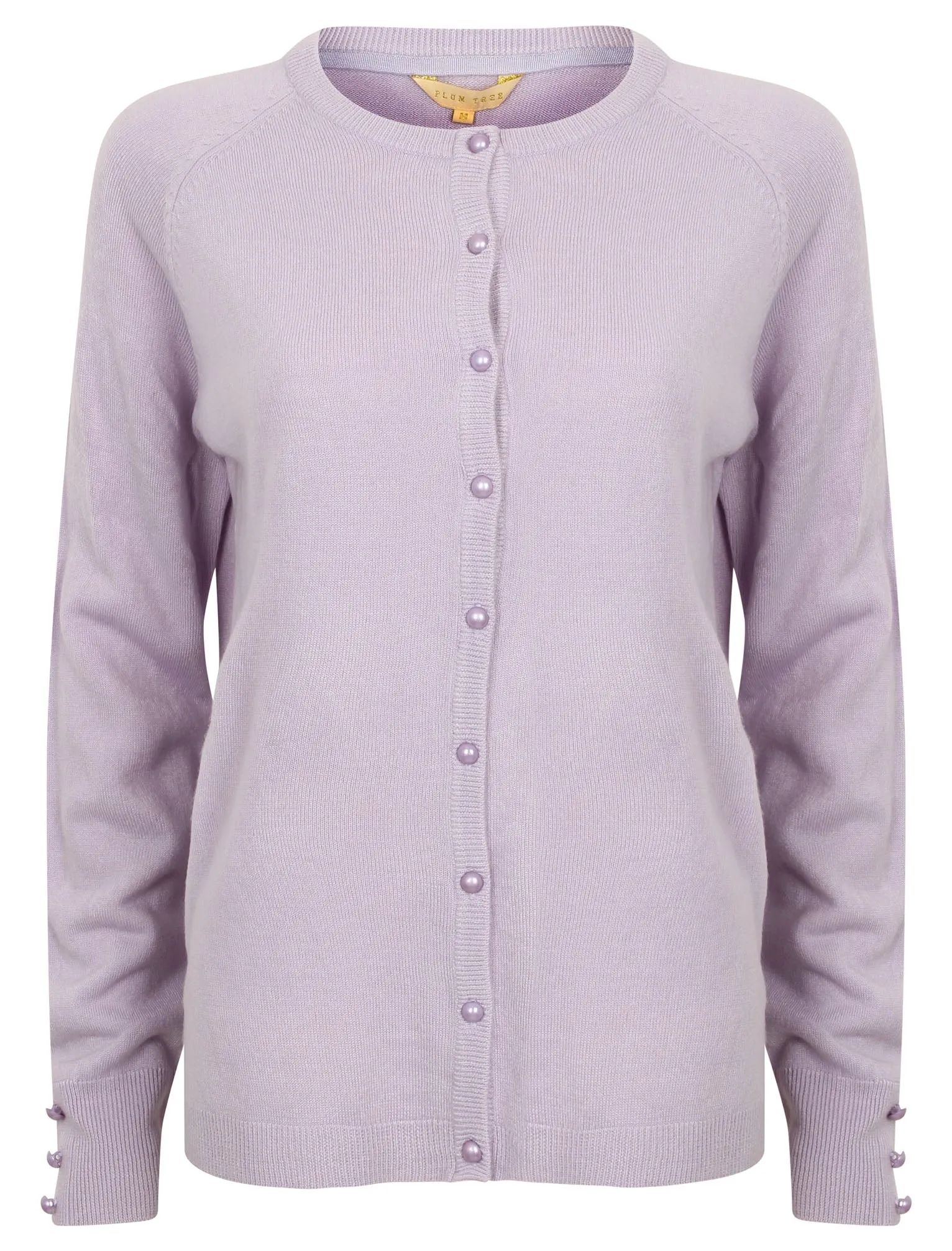 Mondarian Button Up Cardigan in Soft Lilac - Plum Tree