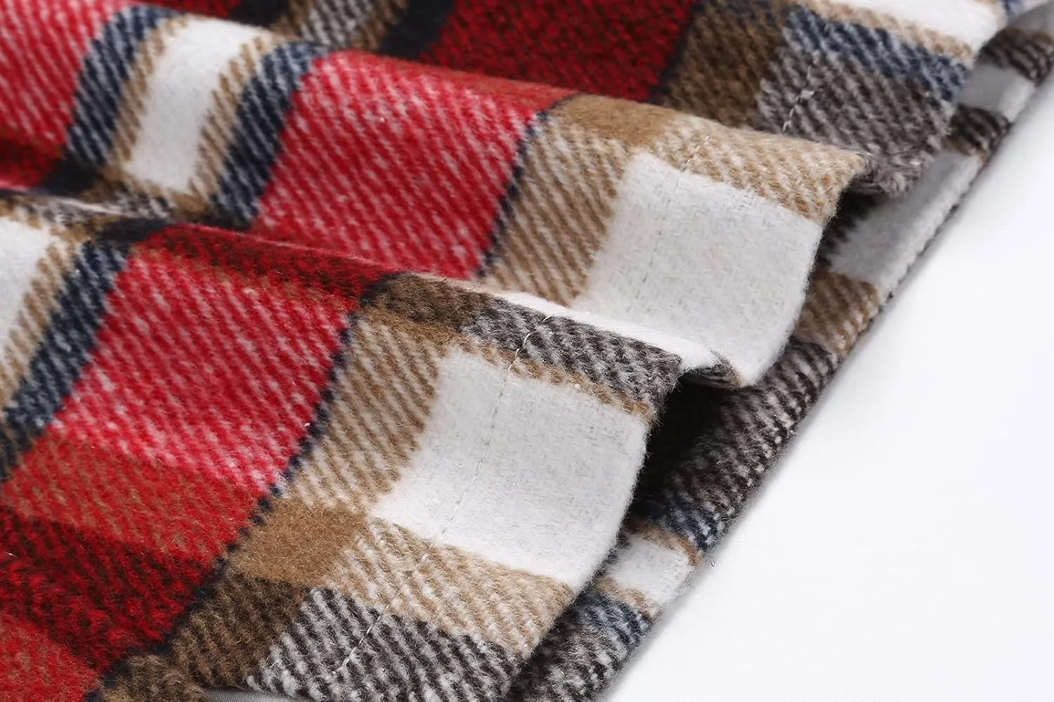 Mywinway Plaid Skirts for Women 2024 Fall Winter Knee Length Wool Pencil Skirt