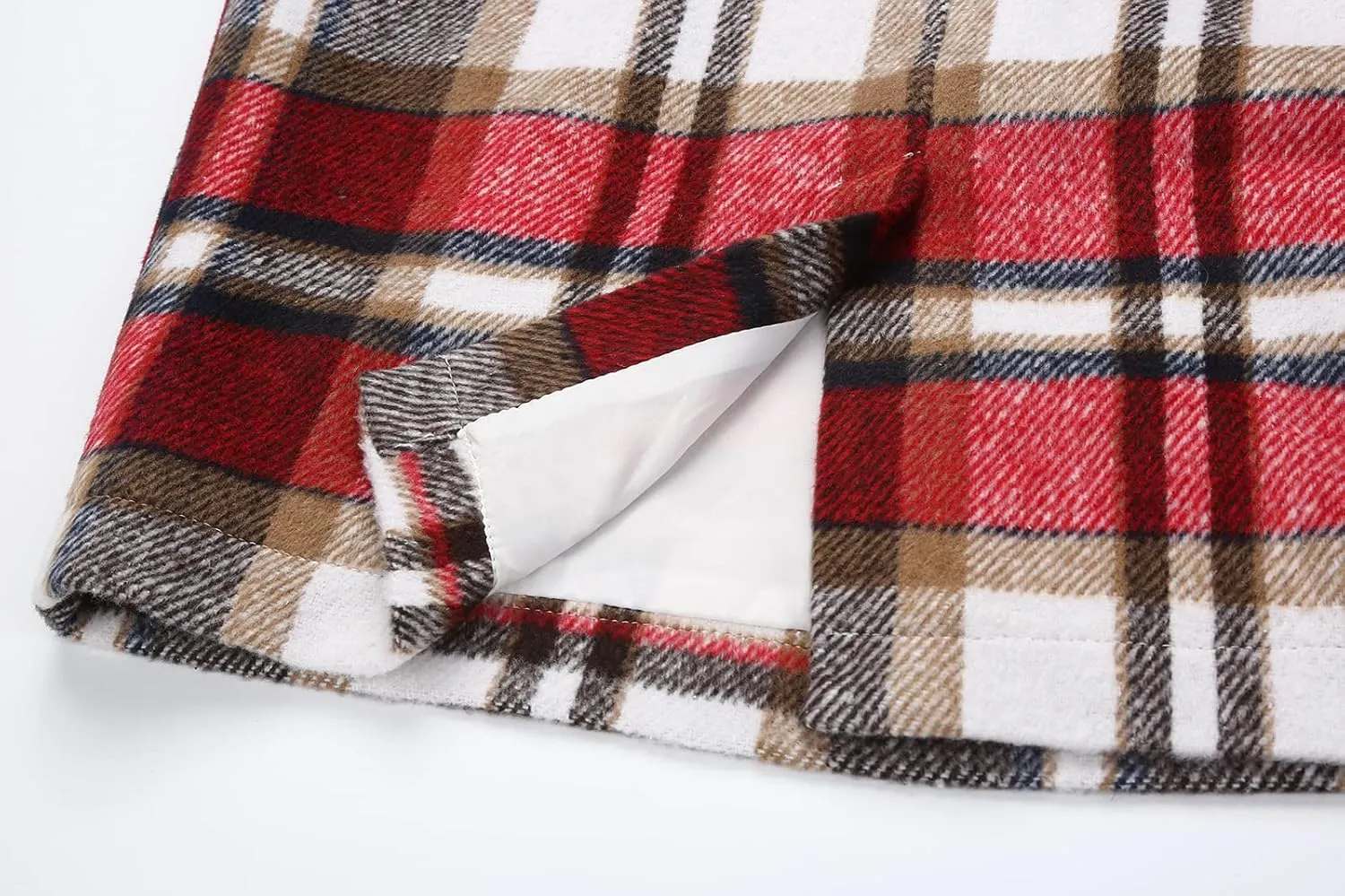 Mywinway Plaid Skirts for Women 2024 Fall Winter Knee Length Wool Pencil Skirt
