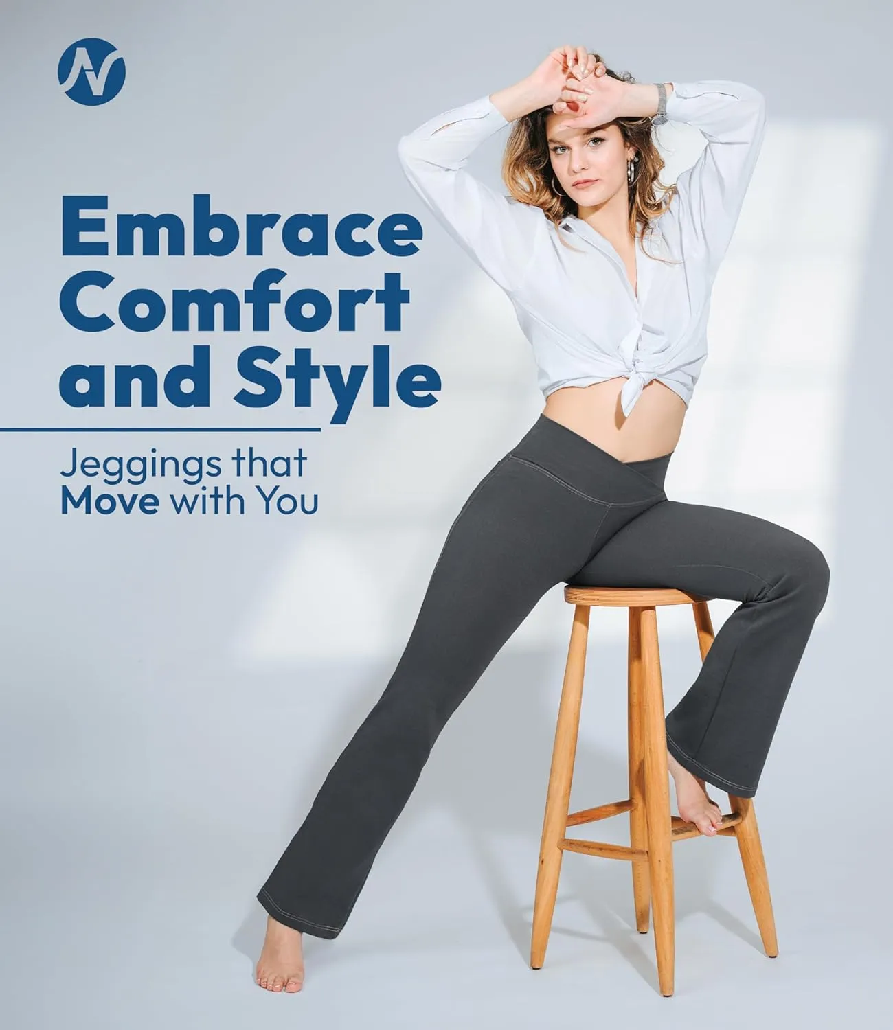 Nirlon Crossover Bootcut Jeggings for Women - Flare Leggings for Women Tummy Control Regular and Plus Size Jeggings