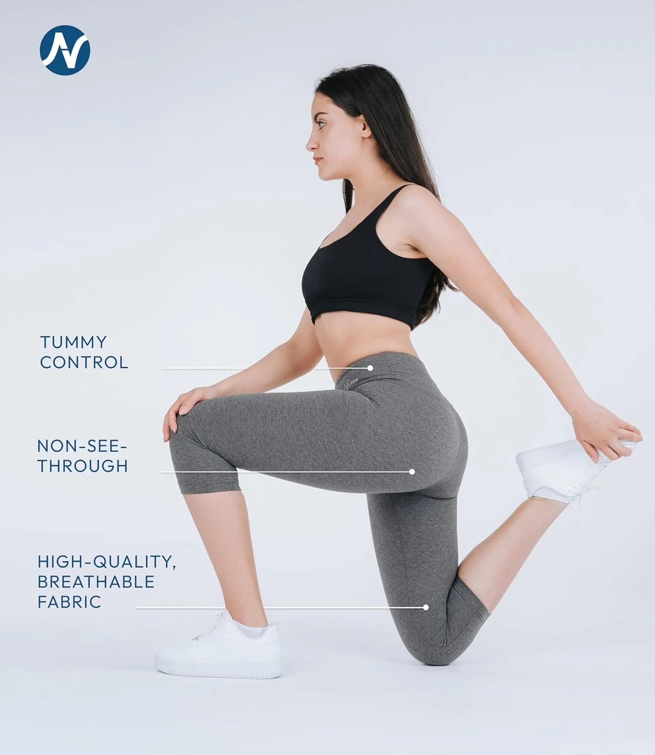 Nirlon Women's Capri Leggings High Waist Workout Yoga Pants 3/4 Length